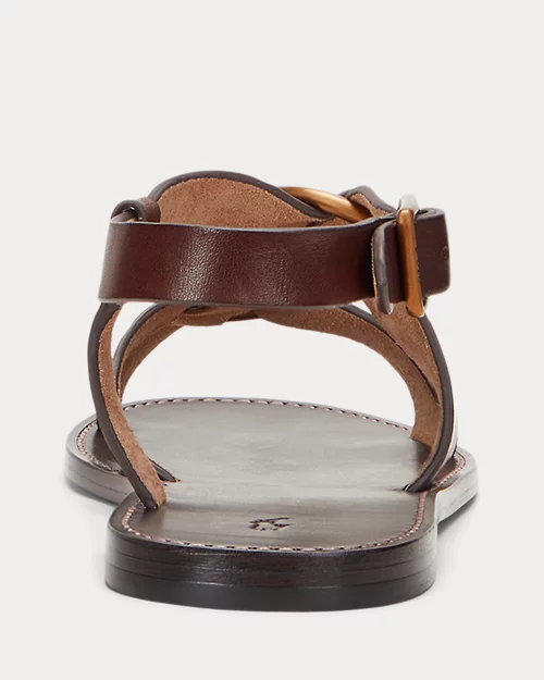 lauren ralph lauren Sandalia de piel con doble anilla para mujer | Ralph Lauren® ES Precios de Black Friday
