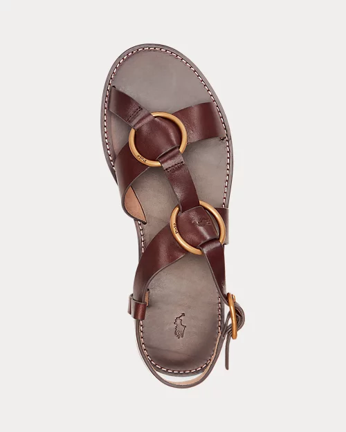 lauren ralph lauren Sandalia de piel con doble anilla para mujer | Ralph Lauren® ES Precios de Black Friday