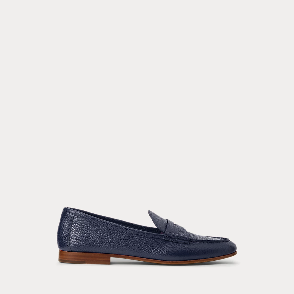 lauren ralph lauren Mocasín penny de piel granulada para mujer | Ralph Lauren® ES Libre de impuestos