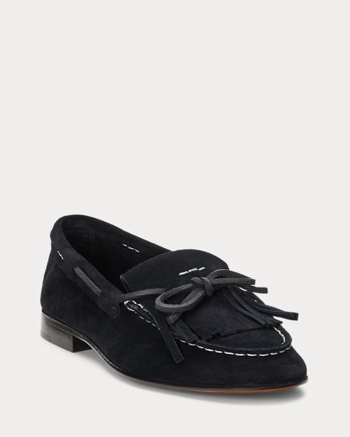 lauren ralph lauren Mocasín de ante con ribete de flecos para mujer | Ralph Lauren® ES Última moda