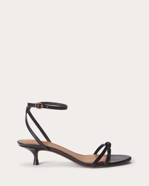 lauren ralph lauren Sandalia de piel con tacón kitten para mujer | Ralph Lauren® ES Outlet