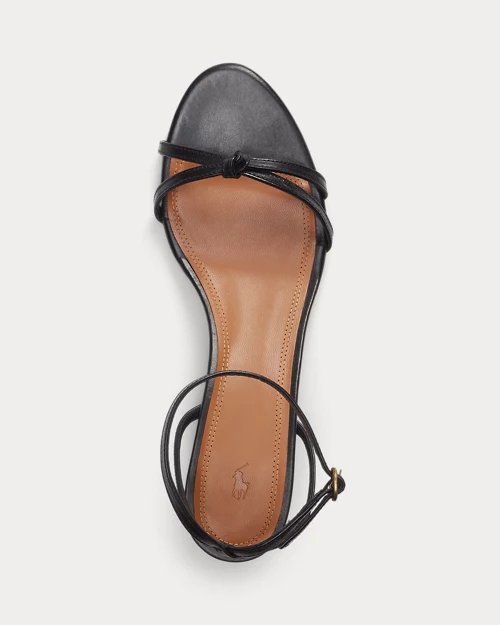 lauren ralph lauren Sandalia de piel con tacón kitten para mujer | Ralph Lauren® ES Outlet