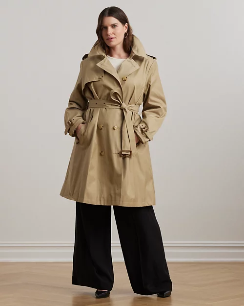 lauren ralph lauren Gabardina cruzada de mezcla de algodón para mujer | Ralph Lauren® ES Los más vendidos