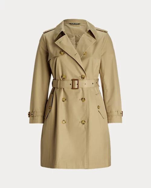 lauren ralph lauren Gabardina cruzada de mezcla de algodón para mujer | Ralph Lauren® ES Los más vendidos