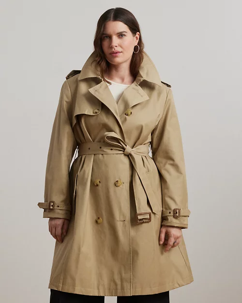 lauren ralph lauren Gabardina cruzada de mezcla de algodón para mujer | Ralph Lauren® ES Los más vendidos