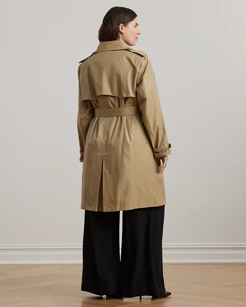 lauren ralph lauren Gabardina cruzada de mezcla de algodón para mujer | Ralph Lauren® ES Los más vendidos