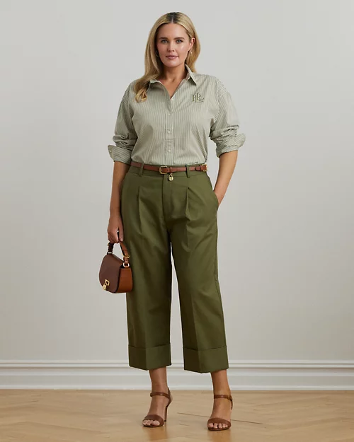 lauren ralph lauren Camisa de paño Relaxed Fit con rayas para mujer | Ralph Lauren® ES Ventas relámpago