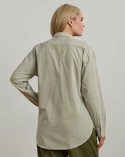 lauren ralph lauren Camisa de paño Relaxed Fit con rayas para mujer | Ralph Lauren® ES Ventas relámpago