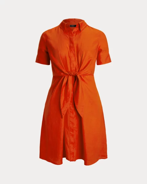 lauren ralph lauren Vestido camisero anudado de lino para mujer | Ralph Lauren® ES Tienda