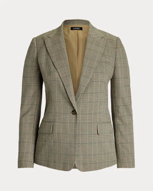 lauren ralph lauren Blazer de sarga y algodón con cuadros para mujer | Ralph Lauren® ES Mejor oferta