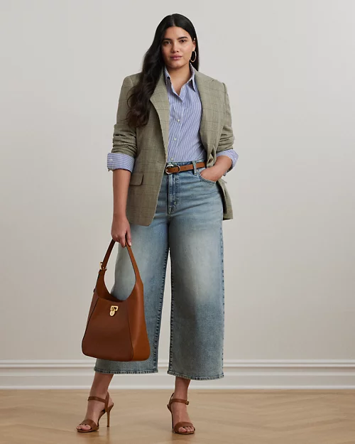 lauren ralph lauren Blazer de sarga y algodón con cuadros para mujer | Ralph Lauren® ES Mejor oferta