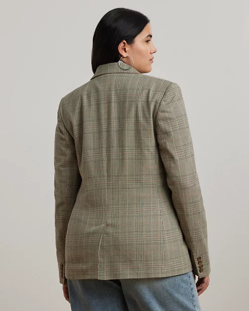 lauren ralph lauren Blazer de sarga y algodón con cuadros para mujer | Ralph Lauren® ES Mejor oferta