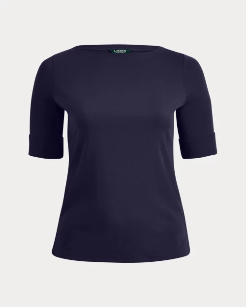 lauren ralph lauren Top de cuello barco de algodón para mujer | Ralph Lauren® ES Oferta especial