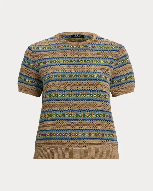 lauren ralph lauren Jersey Fair Isle de manga corta para mujer | Ralph Lauren® ES Promoción por tiempo limitado