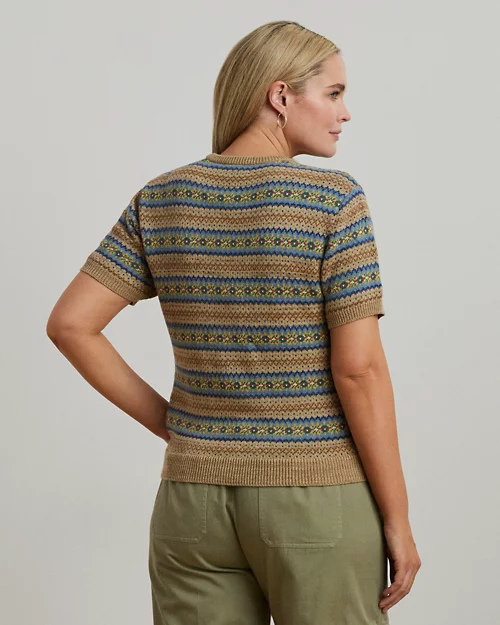 lauren ralph lauren Jersey Fair Isle de manga corta para mujer | Ralph Lauren® ES Promoción por tiempo limitado