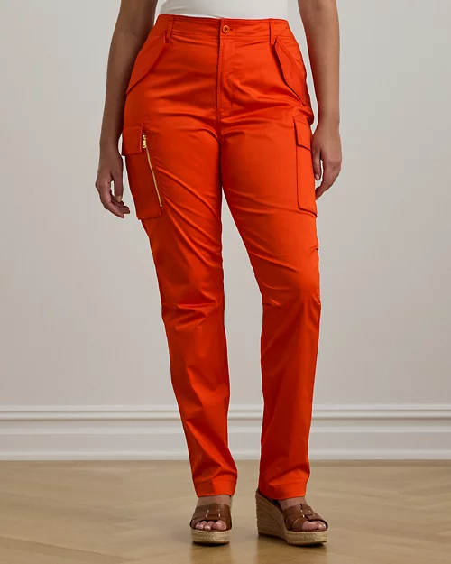 lauren ralph lauren Pantalón cargo de satén de algodón para mujer | Ralph Lauren® ES Liquidación