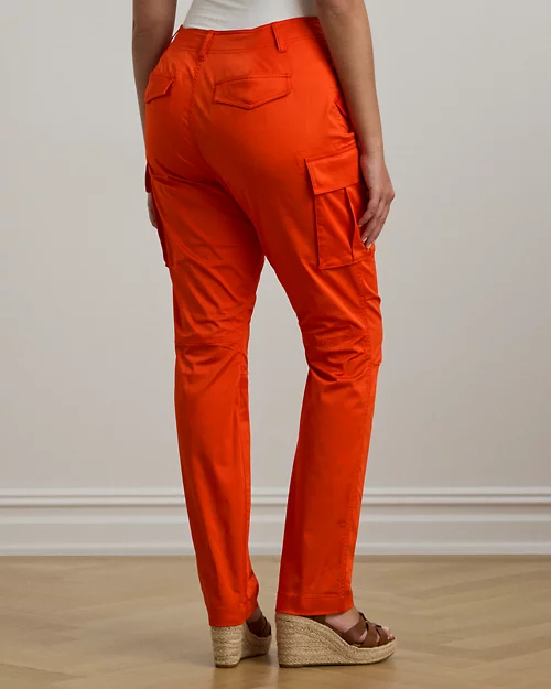 lauren ralph lauren Pantalón cargo de satén de algodón para mujer | Ralph Lauren® ES Liquidación