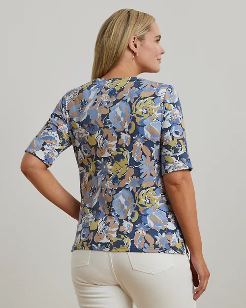 lauren ralph lauren Camiseta de algodón elástico estampada para mujer | Ralph Lauren® ES Envío internacional gratuito