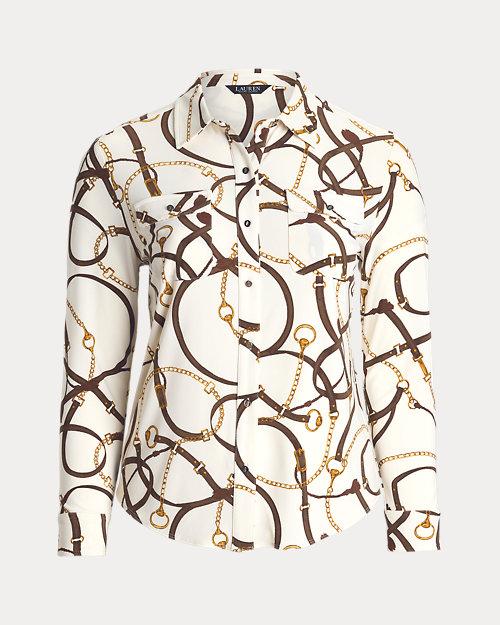 lauren ralph lauren Camisa Slim Fit de punto estampada para mujer | Ralph Lauren® ES Tienda de fábrica