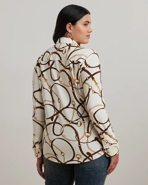 lauren ralph lauren Camisa Slim Fit de punto estampada para mujer | Ralph Lauren® ES Tienda de fábrica