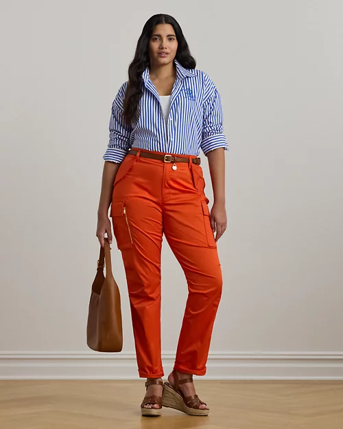 lauren ralph lauren Camisa de paño Relaxed Fit con rayas para mujer | Ralph Lauren® ES Limitado a 3 días