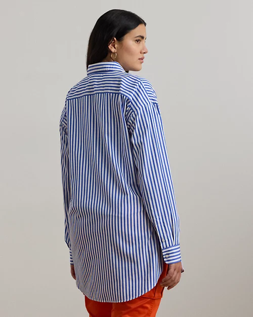 lauren ralph lauren Camisa de paño Relaxed Fit con rayas para mujer | Ralph Lauren® ES Limitado a 3 días
