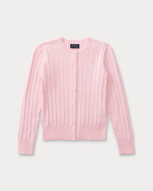 lauren ralph lauren Cárdigan de algodón en punto de ochos para niña | Ralph Lauren® ES En oferta