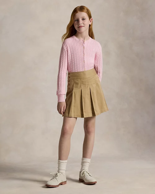 lauren ralph lauren Cárdigan de algodón en punto de ochos para niña | Ralph Lauren® ES En oferta