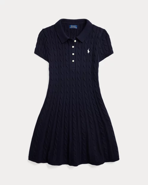 lauren ralph lauren Vestido tipo polo de punto de algodón para niña | Ralph Lauren® ES Descuento por venta flash