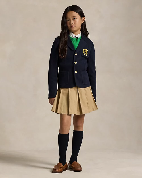 lauren ralph lauren Blazer de punto doble con logotipo para niña | Ralph Lauren® ES 2025