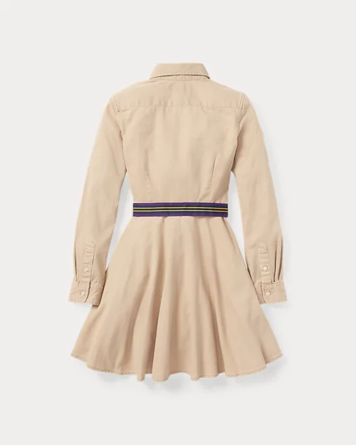 lauren ralph lauren Vestido camisero chino de algodón con cinturón para niña | Ralph Lauren® ES Ofertas