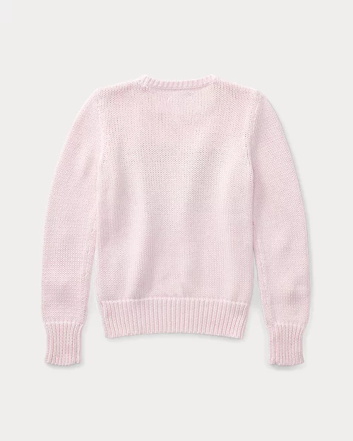 lauren ralph lauren Jersey de algodón y cuello redondo con la bandera para niña | Ralph Lauren® ES Gran oferta