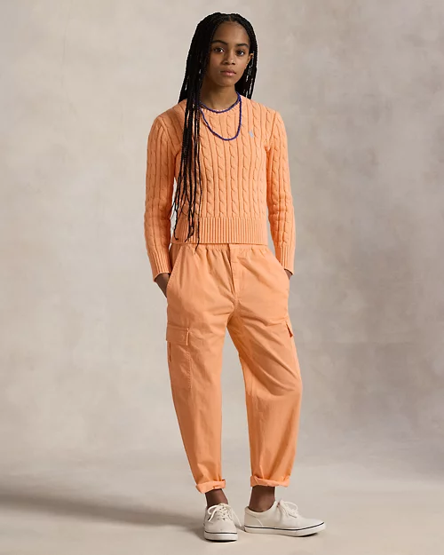 lauren ralph lauren Jersey de algodón en punto de ochos para niña | Ralph Lauren® ES Descuento