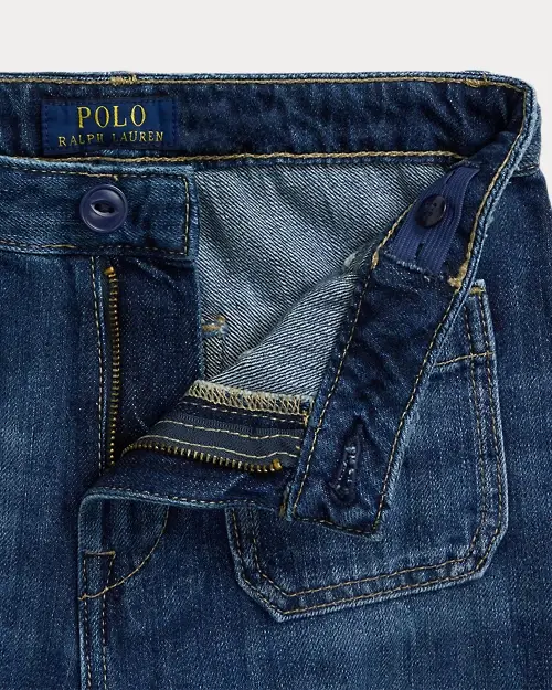 lauren ralph lauren Jeans de pernera ancha con logotipo para niña | Ralph Lauren® ES Tienda