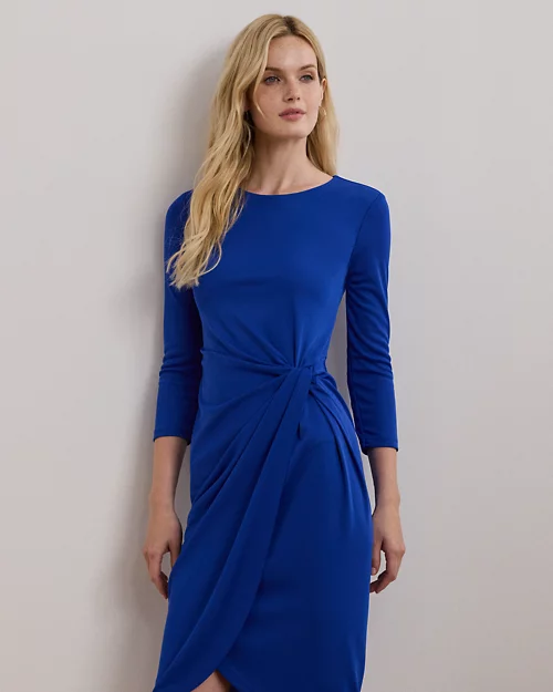 lauren ralph lauren Vestido anudado de punto elástico para mujer | Ralph Lauren® ES Devoluciones gratuitas