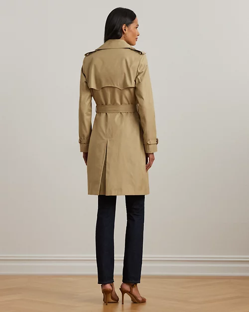 lauren ralph lauren Gabardina cruzada de mezcla de algodón para mujer | Ralph Lauren® ES Outlet