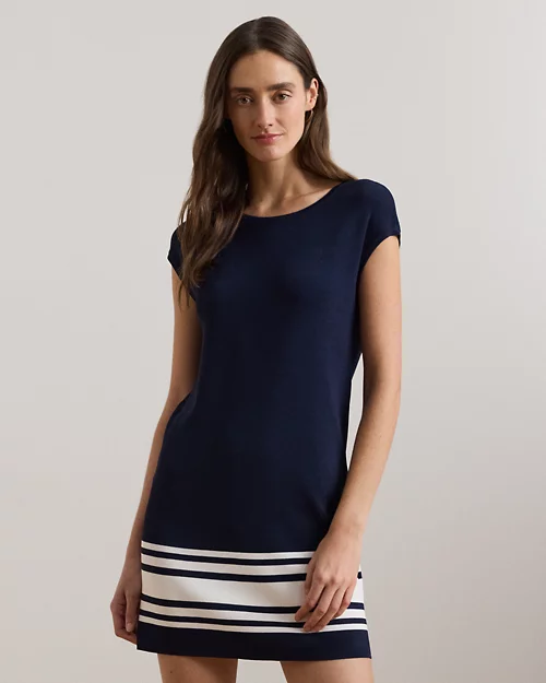 lauren ralph lauren Vestido de punto con manga de casquillo para mujer | Ralph Lauren® ES Outlet online
