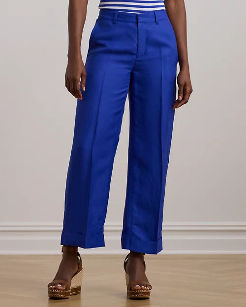 lauren ralph lauren Pantalón recortado de sarga y lino para mujer | Ralph Lauren® ES Rebajas