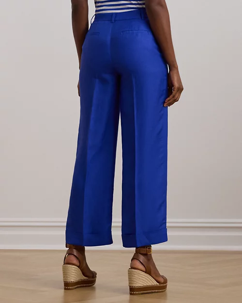 lauren ralph lauren Pantalón recortado de sarga y lino para mujer | Ralph Lauren® ES Rebajas