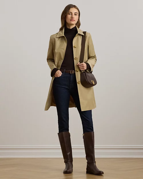 lauren ralph lauren Abrigo escocés de mezcla de algodón para mujer | Ralph Lauren® ES Ofertas
