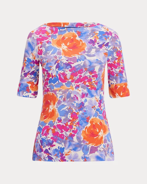 lauren ralph lauren Camiseta de algodón elástico estampada para mujer | Ralph Lauren® ES Venta caliente