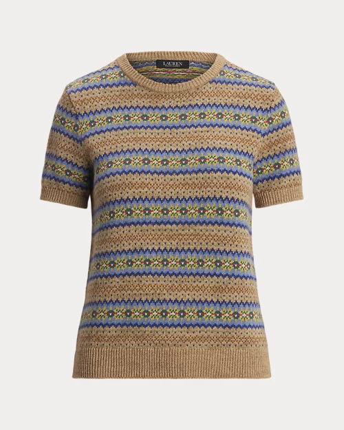 lauren ralph lauren Jersey Fair Isle de manga corta para mujer | Ralph Lauren® ES Rebajas de fábrica