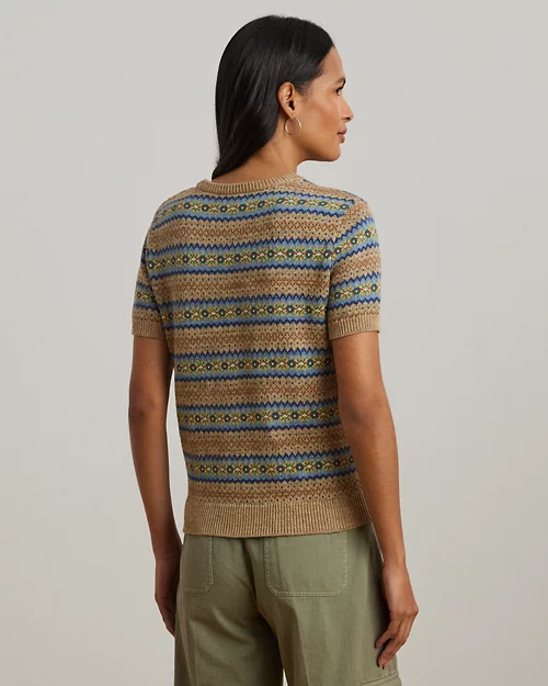 lauren ralph lauren Jersey Fair Isle de manga corta para mujer | Ralph Lauren® ES Rebajas de fábrica