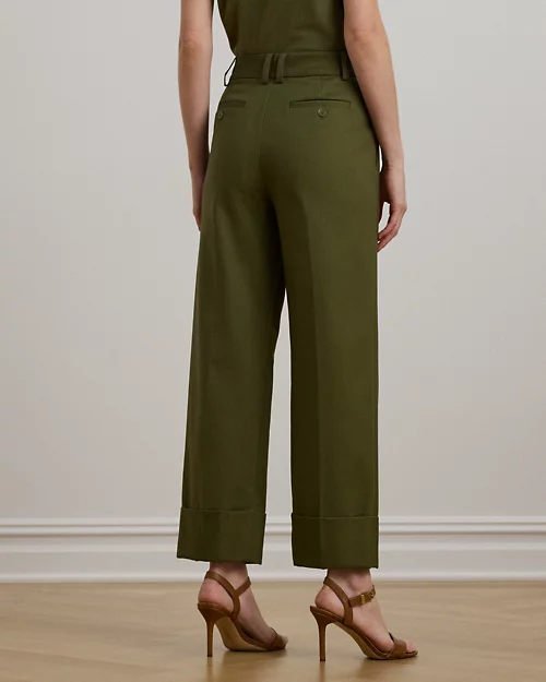 lauren ralph lauren Pantalón tobillero de algodón elástico para mujer | Ralph Lauren® ES Tienda