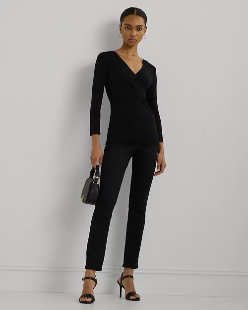 lauren ralph lauren Top cruzado de punto jersey para mujer | Ralph Lauren® ES Liquidación