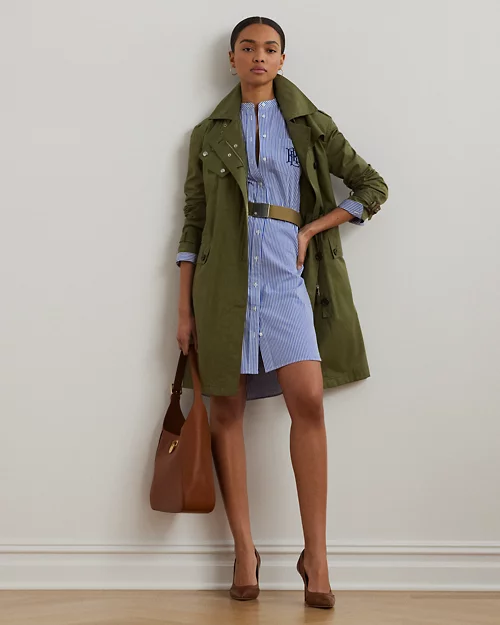 lauren ralph lauren Vestido camisero de paño con cinturón para mujer | Ralph Lauren® ES Mejor oferta