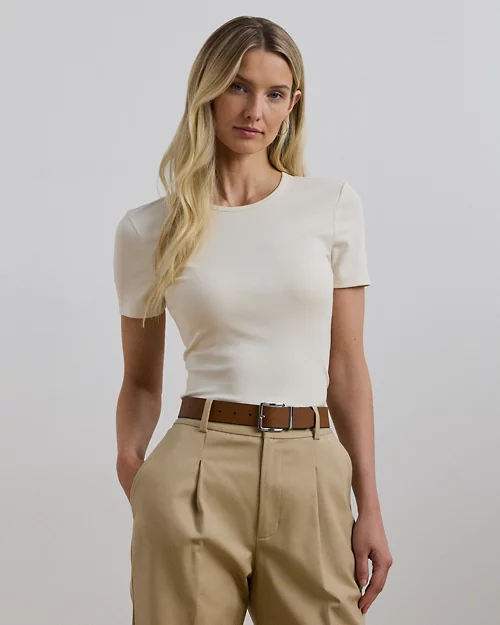 lauren ralph lauren Camiseta de algodón elástico para mujer | Ralph Lauren® ES Rebajas online