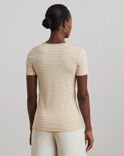 lauren ralph lauren Camiseta de algodón elástico con rayas para mujer | Ralph Lauren® ES Envío gratis