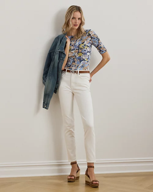 lauren ralph lauren Camiseta de algodón elástico estampada para mujer | Ralph Lauren® ES Oferta especial