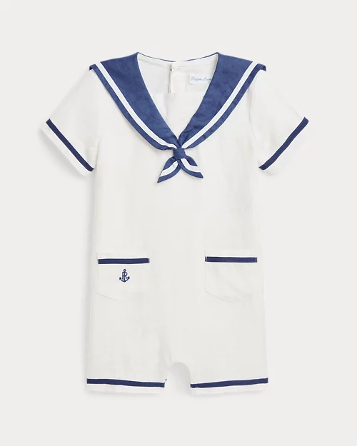lauren ralph lauren Peto corto de lino estilo náutico para bebé niño | Ralph Lauren® ES Solo queda un día